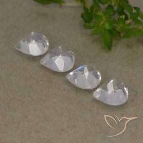 Rainbow Moonstone Gemstones in 5 x 5 mm (calibrated) Size for Sale, Rainbow Moonstone Stones in Bluish White Color