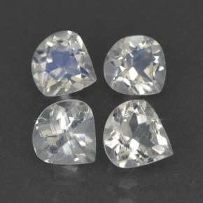 Bluish White Rainbow Moonstone Gem - 0.4ct Pear Facet (ID: 500934)