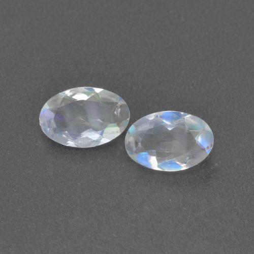 Голубовато-белый Радужный Лунный Камень Камень - 0.3ct Фасетный Овал (ID: 574114)