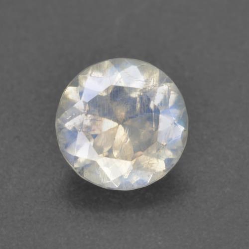 0.62 ct White Rainbow Moonstone Stone, Natural Rainbow Moonstone in Round Facet Shape for Sale
