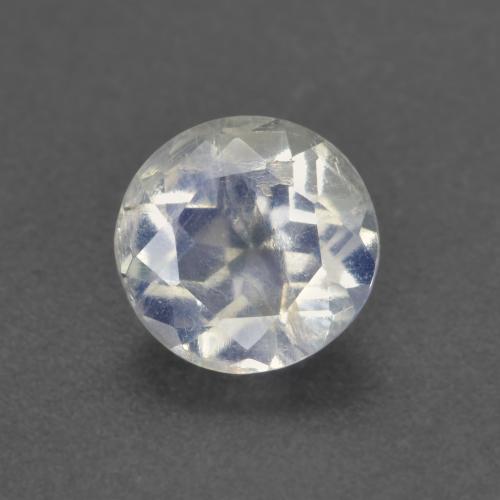 Bluish White Rainbow Moonstone Gem - 0.7ct Round Facet (ID: 574285)