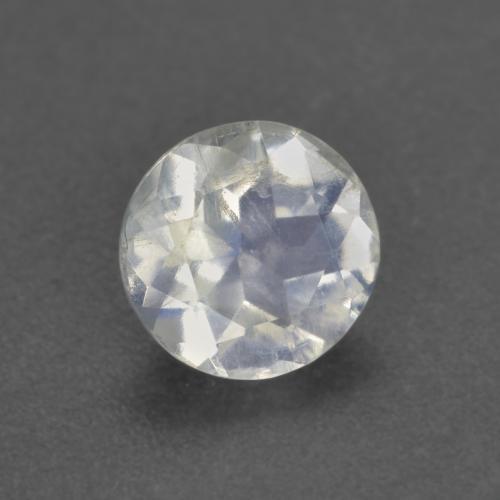 0.66 ct White Rainbow Moonstone Stone, Natural Rainbow Moonstone in Round Facet Shape for Sale