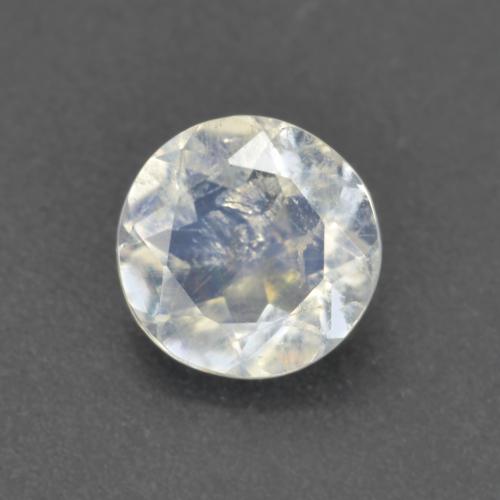 Bluish White Rainbow Moonstone Gem - 0.6ct Round Facet (ID: 574288)