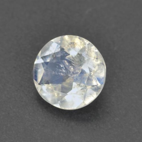 0.62 ct White Rainbow Moonstone Stone, Natural Rainbow Moonstone in Round Facet Shape for Sale