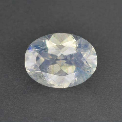 Голубовато-белый Радужный Лунный Камень Камень - 0.9ct Фасетный Овал (ID: 574289)