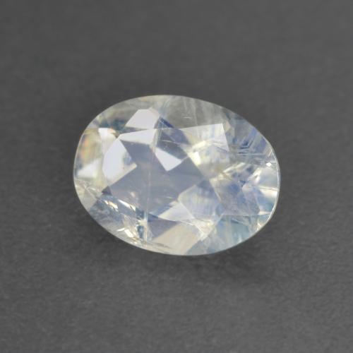 0.92 ct White Rainbow Moonstone Stone, Natural Rainbow Moonstone in Oval Facet Shape for Sale
