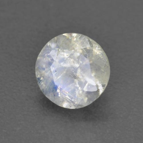 Blanco azulado Piedra de Luna Arco Iris Gema - 0.8ct Faceta Redonda (ID: 574290)