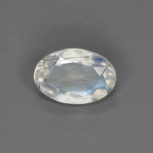 Bläulich-weiß Regenbogen-Mondstein Edelstein - 0.4ct Oval facettiert (ID: 574319)