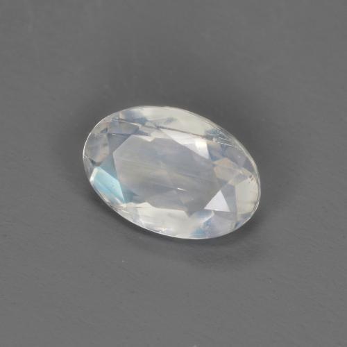 0.40 ct White Rainbow Moonstone Stone, Natural Rainbow Moonstone in Oval Facet Shape for Sale