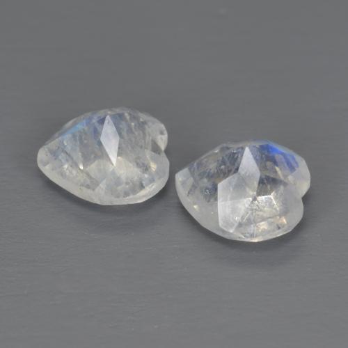 Rainbow Moonstone Gemstones in 6 x 6 mm (calibrated) Size for Sale, Rainbow Moonstone Stones in Bluish White Color