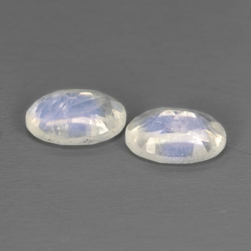 Rainbow Moonstone Gemstones in 7 x 5 mm (calibrated) Size for Sale, Rainbow Moonstone Stones in Bluish White Color