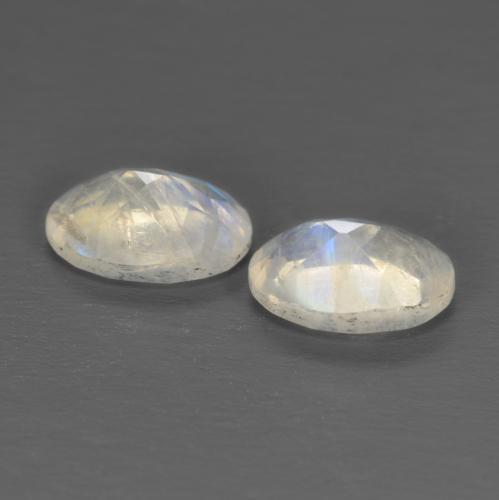 Rainbow Moonstone Gemstones in 7 x 5 mm (calibrated) Size for Sale, Rainbow Moonstone Stones in Bluish White Color