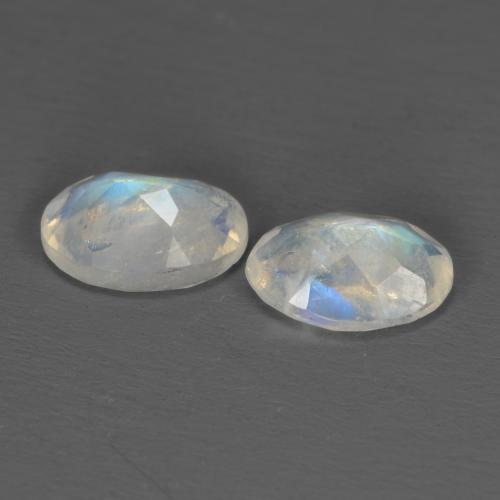 Rainbow Moonstone Gemstones in 7 x 5 mm (calibrated) Size for Sale, Rainbow Moonstone Stones in Cool White Color