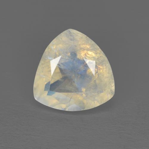 1.43 ct White Rainbow Moonstone Gemstone, Rainbow Moonstone Gem in Trillion Facet Shape for Sale.