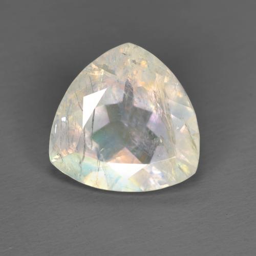 Multicolor White Rainbow Moonstone Gem - 2ct Trillion Facet (ID: 576280)