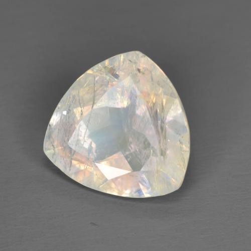 1.96 ct White Rainbow Moonstone Stone, Natural Rainbow Moonstone in Trillion Facet Shape for Sale