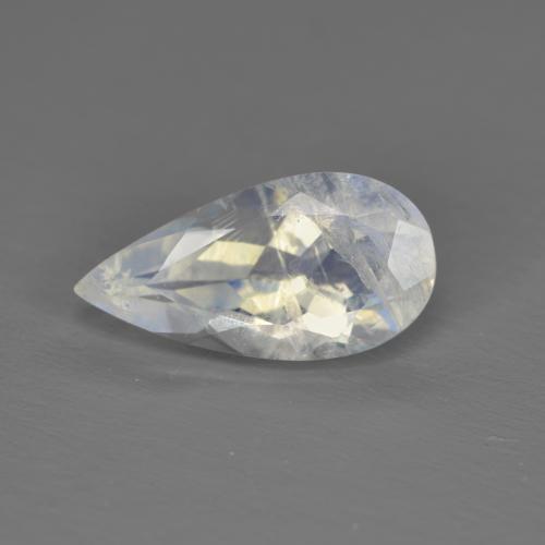 Blanco azulado Piedra de Luna Arco Iris Gema - 1.7ct Corte en forma de pera (ID: 576299)