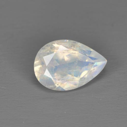 Bluish White Rainbow Moonstone Gem - 1.4ct Pear Facet (ID: 576302)