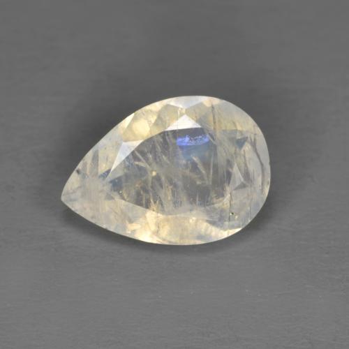 Bluish White Rainbow Moonstone Gem - 1.5ct Pear Facet (ID: 576708)