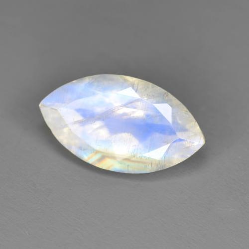 2.62 ct White Rainbow Moonstone Stone, Natural Rainbow Moonstone in Marquise Facet Shape for Sale