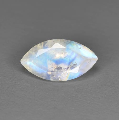 Bluish White Rainbow Moonstone Gem - 1.7ct Marquise Facet (ID: 576735)