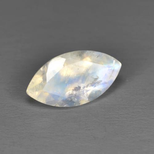 1.73 ct White Rainbow Moonstone Stone, Natural Rainbow Moonstone in Marquise Facet Shape for Sale