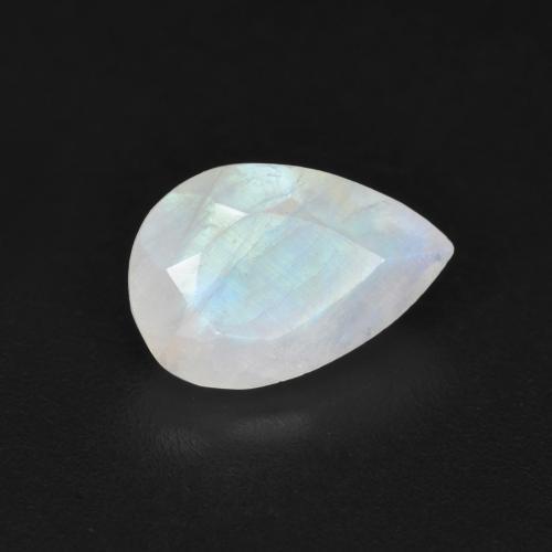 Bluish White Rainbow Moonstone Gem - 1.4ct Pear Facet (ID: 583892)
