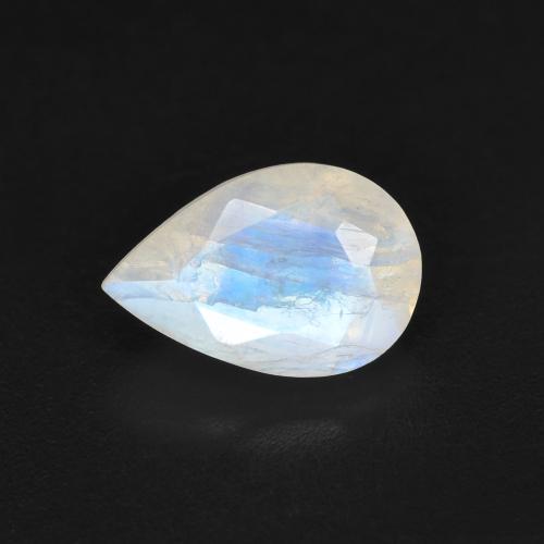 Голубовато-белый Радужный Лунный Камень Камень - 1.4ct Фасетная Груша (ID: 583893)