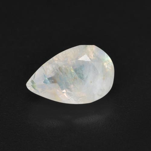 1.36 ct White Rainbow Moonstone Stone, Natural Rainbow Moonstone in Pear Facet Shape for Sale