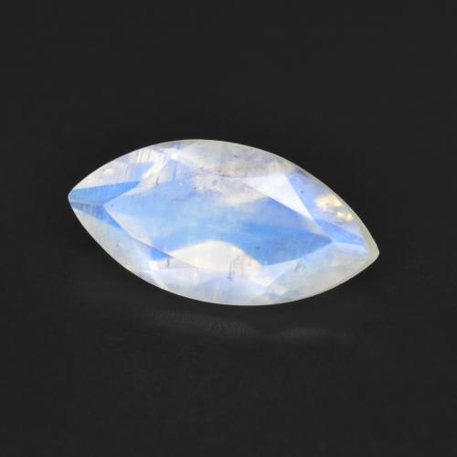 Blanco azulado Piedra de Luna Arco Iris Gema - 2.5ct Forma marquesa (ID: 583898)