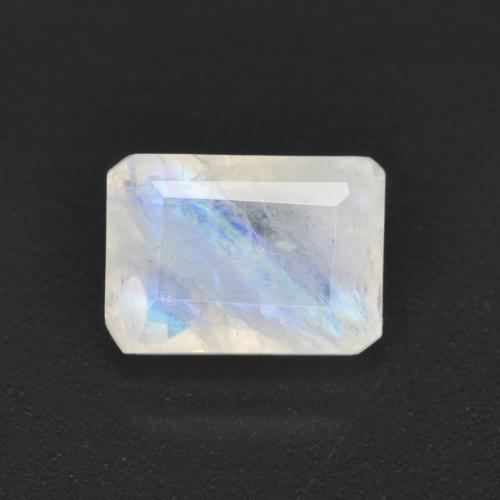 Bluish White Rainbow Moonstone Gem - 1.2ct Octagon Step Cut (ID: 583901)