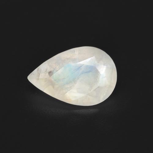 Bluish White Rainbow Moonstone Gem - 1.2ct Pear Facet (ID: 584112)