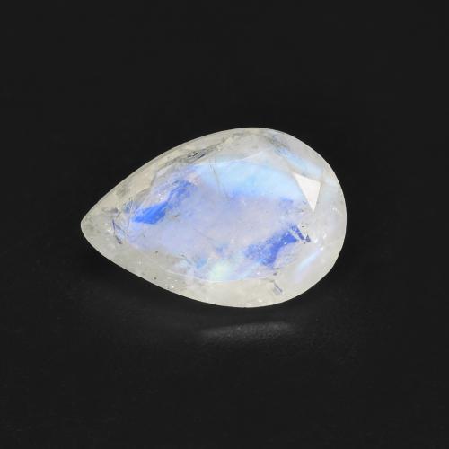 Bluish White Rainbow Moonstone Gem - 1.2ct Pear Facet (ID: 584113)