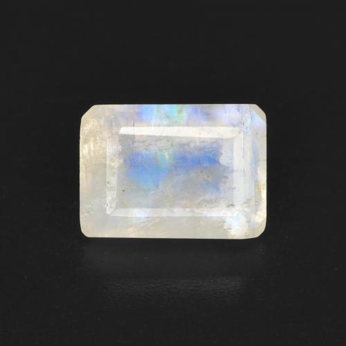 Bluish White Rainbow Moonstone Gem - 1.2ct Octagon Step Cut (ID: 584115)
