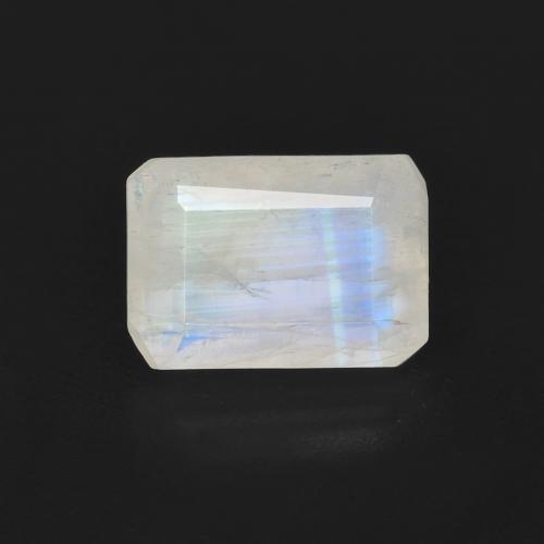 Bluish White Rainbow Moonstone Gem - 1.1ct Octagon Step Cut (ID: 584121)