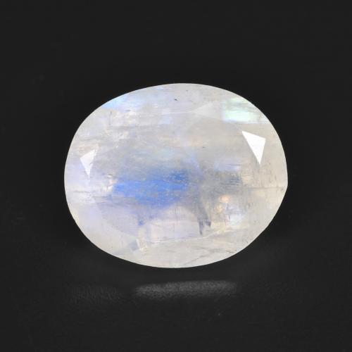 蓝白色 彩虹月长石 Gem - 3.2ct 椭圆形切面 (ID: 584649)