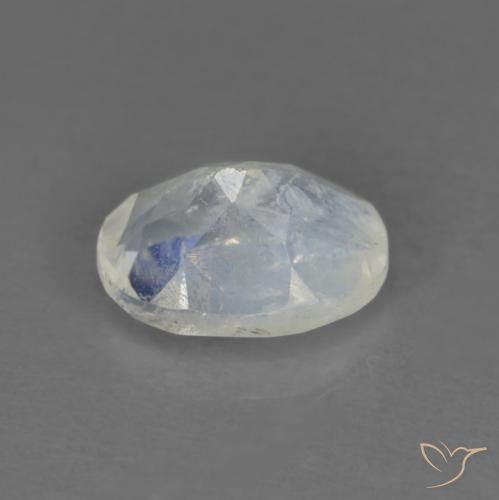 Rainbow Moonstone Gemstone in 7.3 x 5.3 mm Size for Sale, Rainbow Moonstone Stone in Bluish White Color