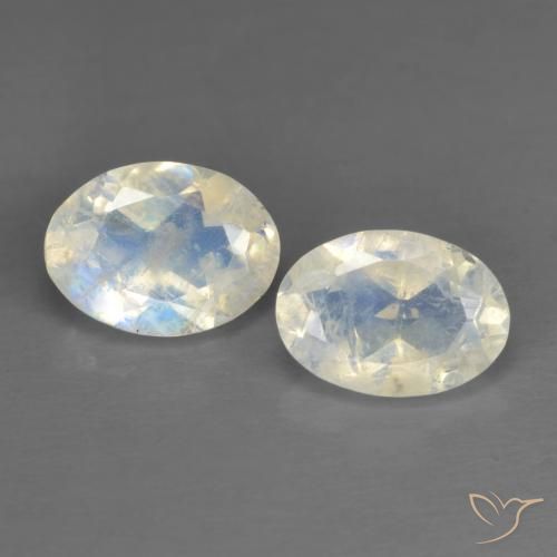 1.45 ct Oval Cut Rainbow Moonstone, 7.1 x 5.3 mm From India, Photo A