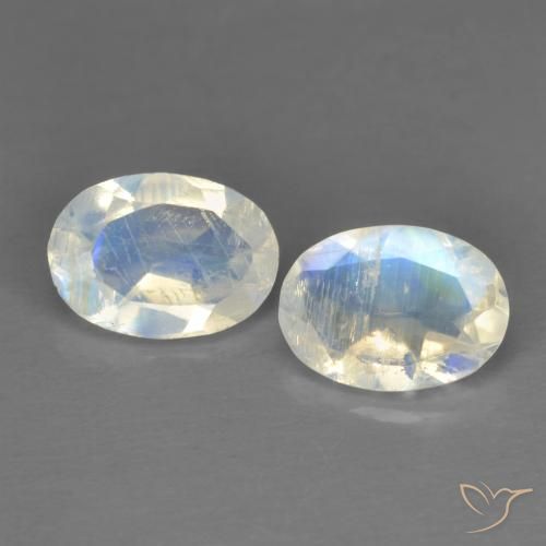 1.27 ct Oval Cut Rainbow Moonstone, 7 x 5 mm From India, Photo A