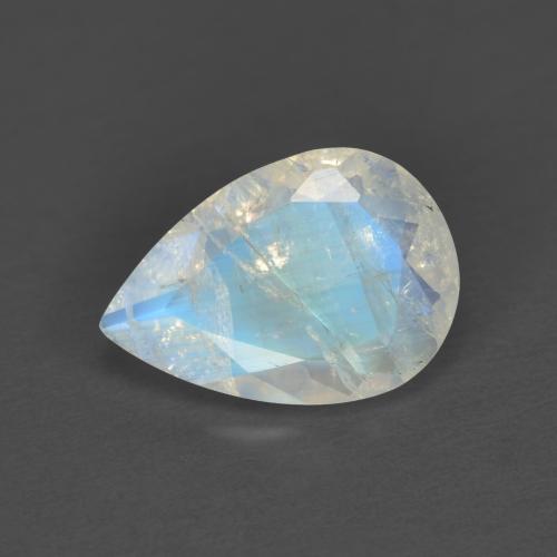 Голубовато-белый Радужный Лунный Камень Камень - 1.4ct Фасетная Груша (ID: 606824)