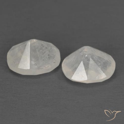 Rainbow Moonstone Gemstones in 7.1 x 6.2 mm Size for Sale, Rainbow Moonstone Stones in Bluish White Color