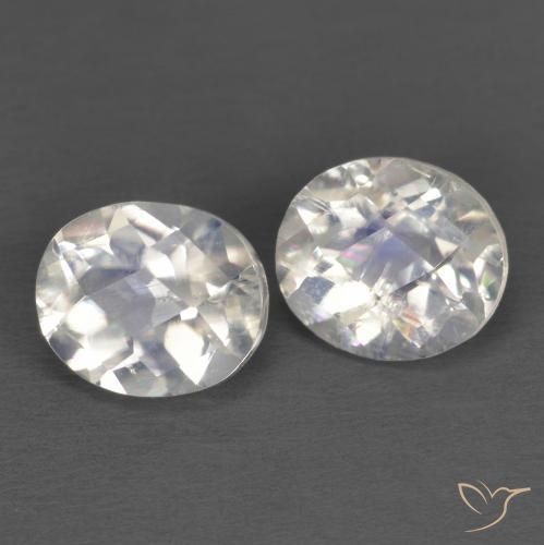 2.43ctw Natural Bluish White Rainbow Moonstone, Oval, Transparent