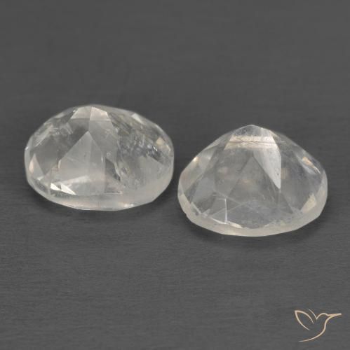 Rainbow Moonstone Gemstones in 6.9 x 5.9 mm Size for Sale, Rainbow Moonstone Stones in Bluish White Color