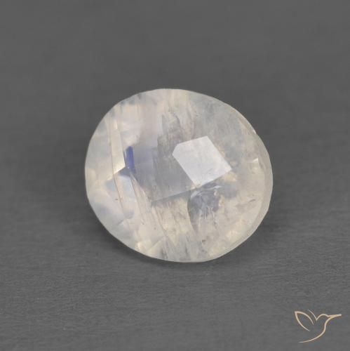 1.21ct Natural Bluish White Rainbow Moonstone, Oval, Transparent