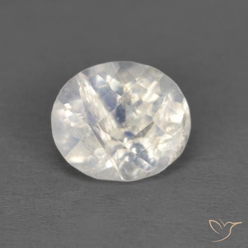 1.09ct Natural Bluish White Rainbow Moonstone, Oval, Transparent