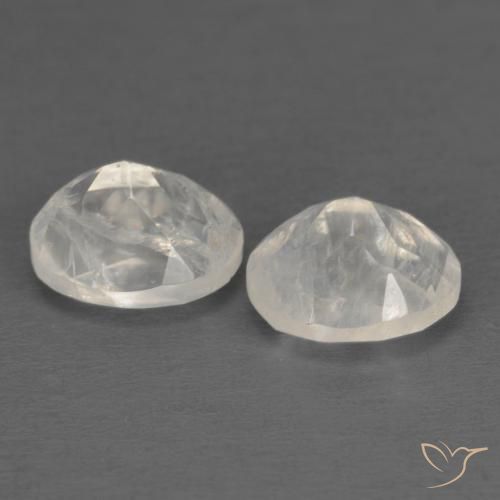 Rainbow Moonstone Gemstones in 6.9 x 4 mm Size for Sale, Rainbow Moonstone Stones in Bluish White Color