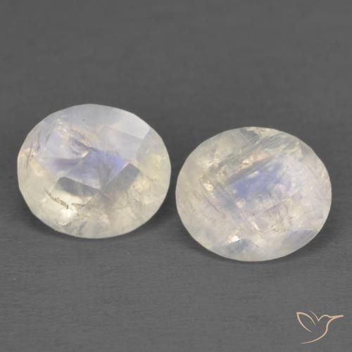 2.39 ct Oval Checkerboard Rainbow Moonstone, 7 x 6 mm From India, Photo A