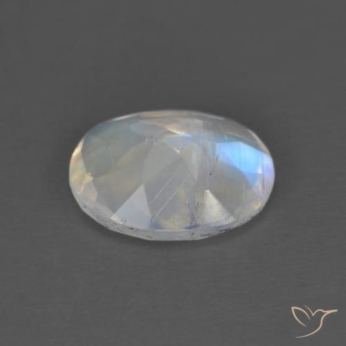 Rainbow Moonstone Gemstone in 9 x 7 mm (calibrated) Size for Sale, Rainbow Moonstone Stone in Bluish White Color