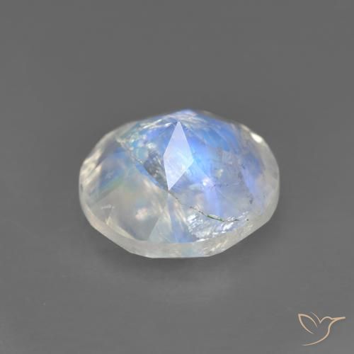 Rainbow Moonstone Gemstone in 8 mm (calibrated) Size for Sale, Rainbow Moonstone Stone in Bluish White Color