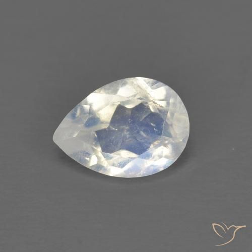 Pierre de Lune Arc en Ciel Poire en damier des États-Unis 0,67 ct, dimension 6,9 x 5,1mm, pureté Transparent, pierre gemme naturelle Non traité, 1 pièce Pierre de Lune Arc en Ciel de couleur Blanc bleuâtre, dureté Mohs de 6 à 6.5, Photo A